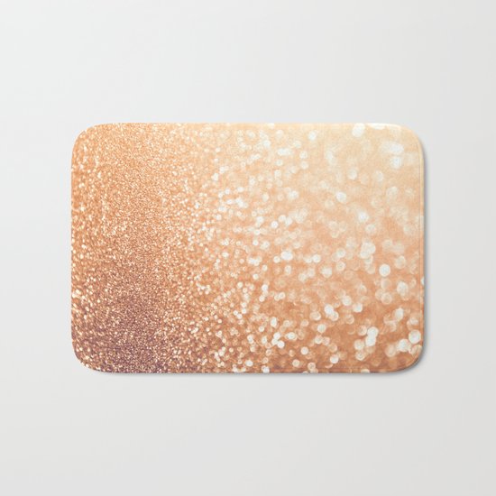 The late Sunset- Rosegold Gold glitter pattern Bath Mat