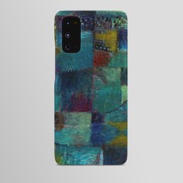 Terraced garden tropical floral Pacific blue abstract landscape painting by Paul Klee Android Case