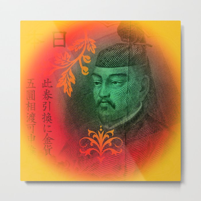 Asian Banknote with Gold Metal Print