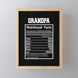 Grandpa Nutritional Facts Funny Framed Mini Art Print