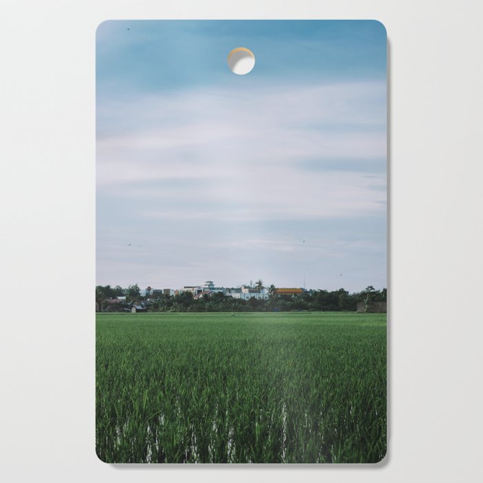 afternoon view near rice fields Cutting Board