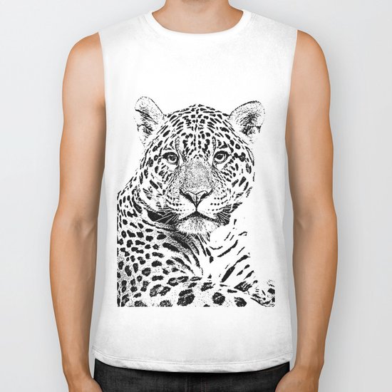Cheetah Sketch Biker Tank