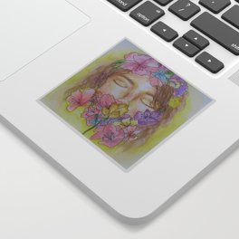 Floral girl Sticker