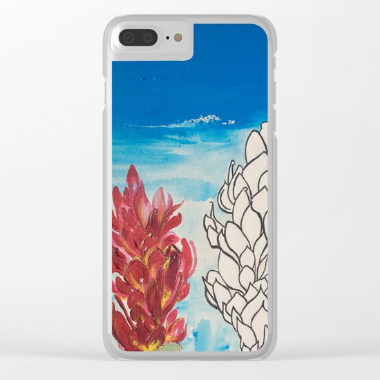 Alpinia purpurata – Red Ginger Flower Clear iPhone Case