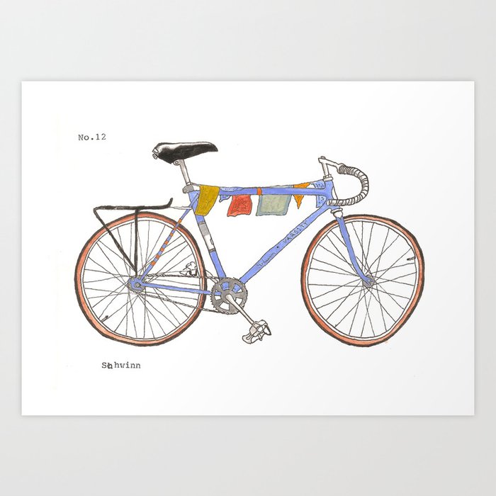 Blue Bike no 12 Art Print