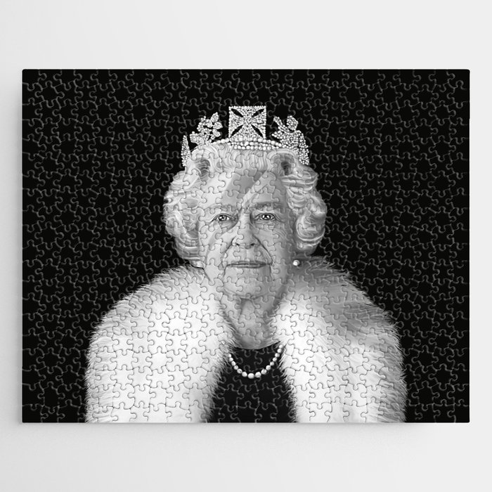QUEEN ELIZABETH II with Lightning Bolt Jigsaw Puzzle by Classy Socks