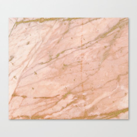 Pink marble with gold veins Canvas Print