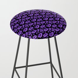 Two Kisses Collided Luscious Lilac Colored Lips Pattern Bar Stool