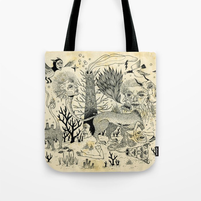 Grotesque Flora and Fauna Tote Bag