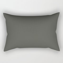 Dark Gray-Green Solid Color Pantone Kambaba 19-0404 TCX Shades of Green Hues Rectangular Pillow