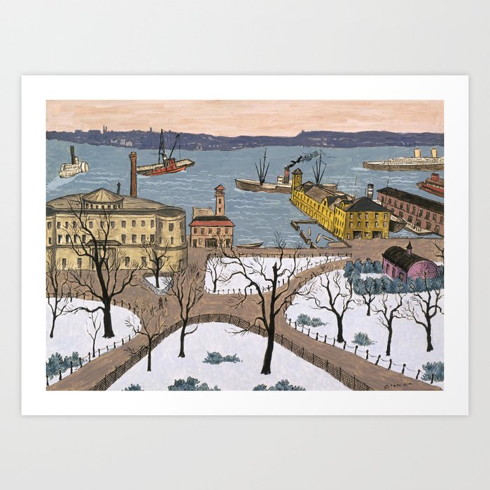 Battery Park by Glenn O Coleman - Vintage Manhattan Art Print