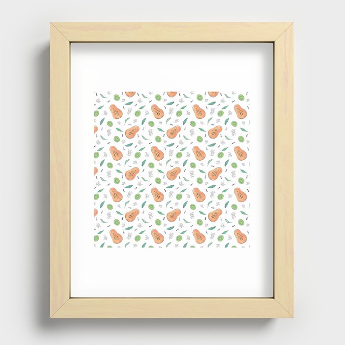 Kiwi and Papaya Pattern Recessed Framed Print