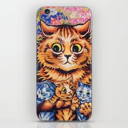 A Cat with her Kittens by Louis Wain iPhone Skin