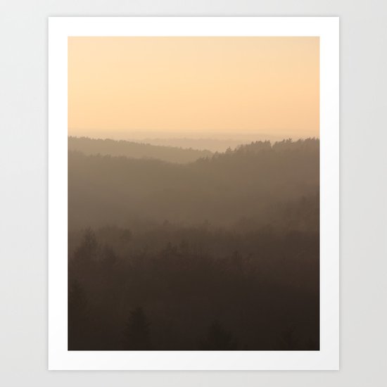 winter sky over the valley Art Print