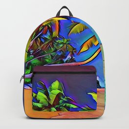 Coconut Beach Backpack | Sand, Summer, Seashore, Tropical, Beach, Sea, Coconuttree, Vacation, Watercrystalline, Summerday 