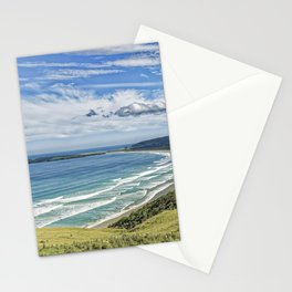 New Zealand Photography - Tautuku Bay Surrounded By Grassy Hills Stationery Card