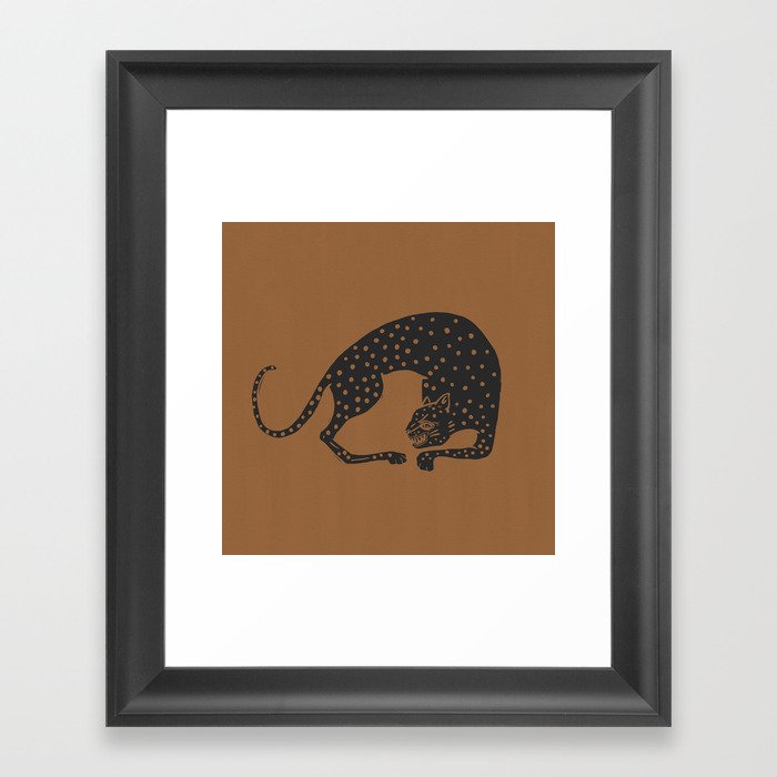 Blockprint Cheetah Framed Art Print by Megan Galante Society6