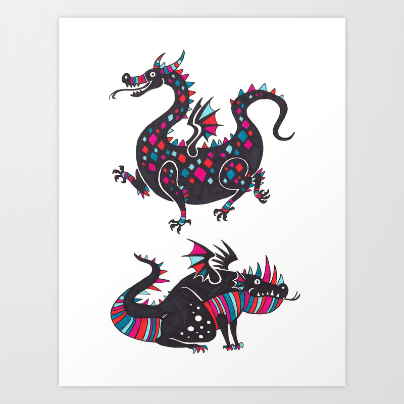 Cute Dragons Art Print By Lindsayvanek Society6,Cute Wings Of Fire Dragon Drawing