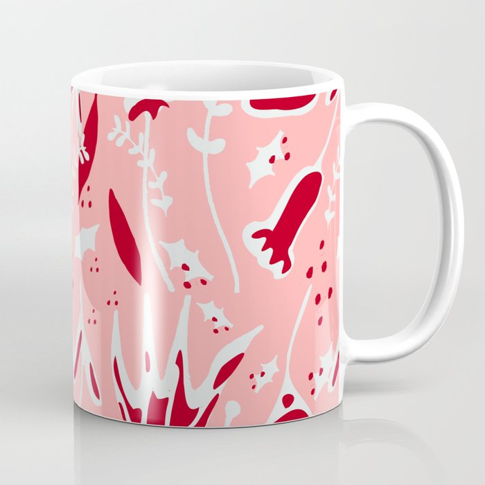winter floral pink Coffee Mug