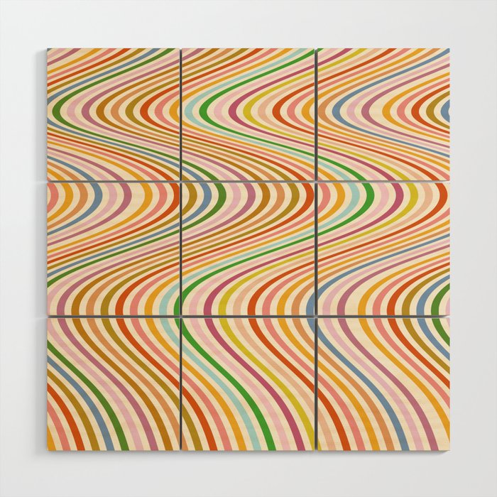 Abstraction_RAINBOW_COLORFUL_JOY_PATTERN_CURVE_POP_ART_0712A Wood Wall Art