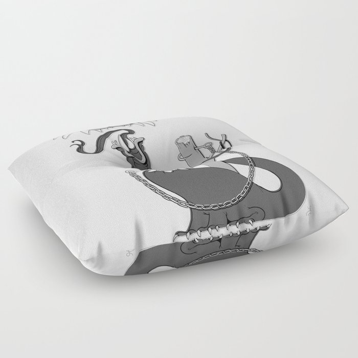 Tethered (B&W) Floor Pillow