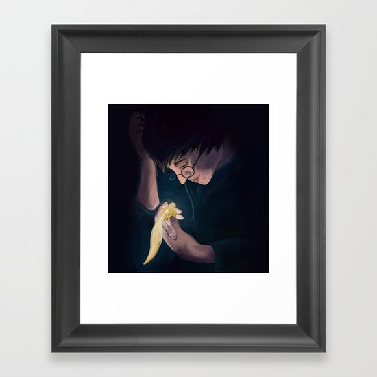 I open at the close. Framed Art Print