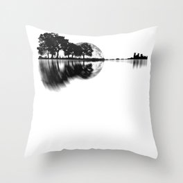 Guitar - Nature Reflection With Moon Throw Pillow