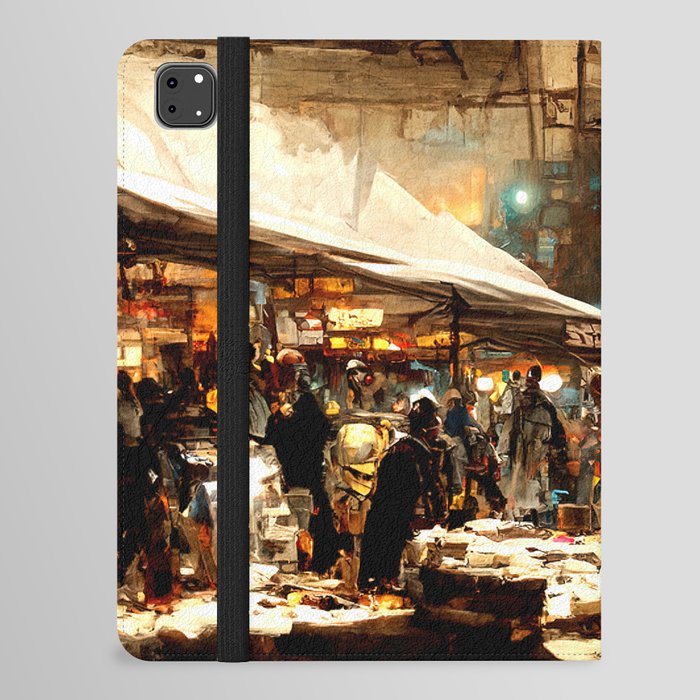 Post-Apocalyptic street market iPad Folio Case
