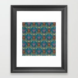 Ornate Lily Lotus Flowers Framed Art Print