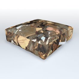 Golden Pyrite Mineral Outdoor Floor Cushion