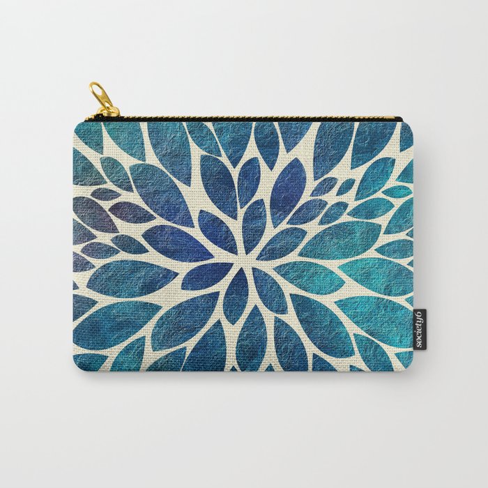 Petal Burst - Turquoise Carry-All Pouch