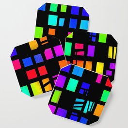 Rainbow Pixel in darck Coaster