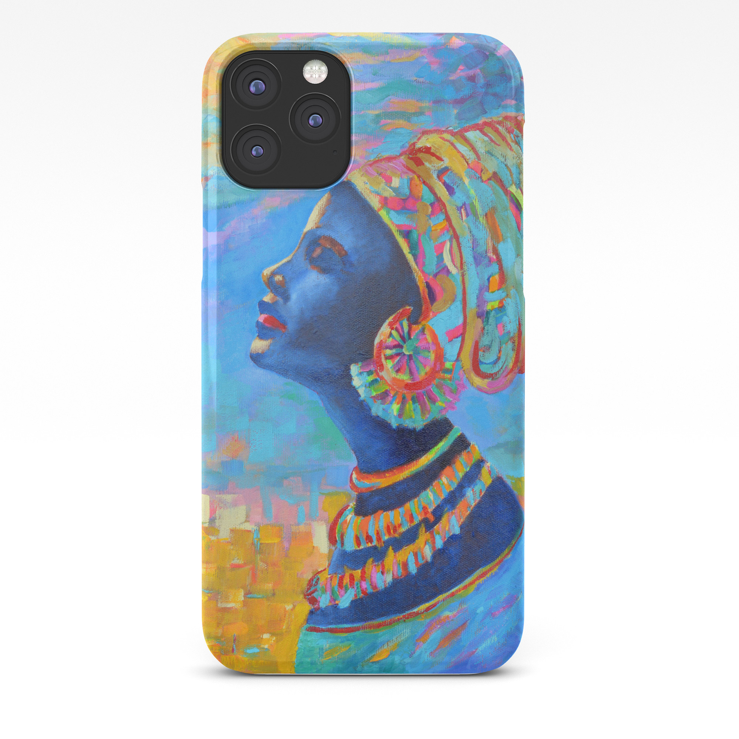 Black Woman Painting Africa People Girl In Wrap Color Beautiful