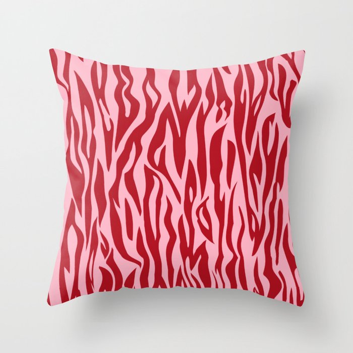 Pink Zebra Pattern Throw Pillow