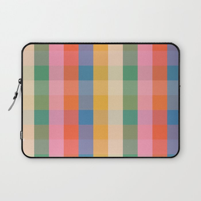 Rainbow Plaid Colorful Check Pattern Laptop Sleeve