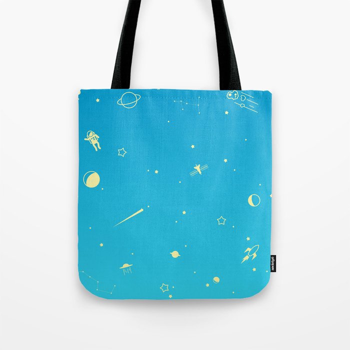 Outer Space Poster (Blue) Tote Bag