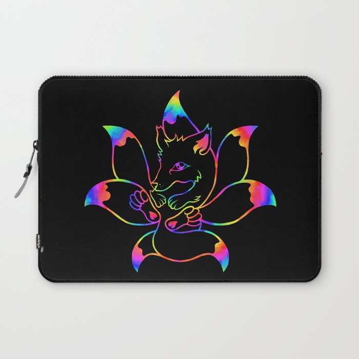 AnimaLine "Rainbow Kitsune" - 7 Tailed Fox Laptop Sleeve