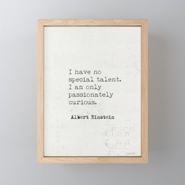 Albert Einstein 3011 quote Framed Mini Art Print