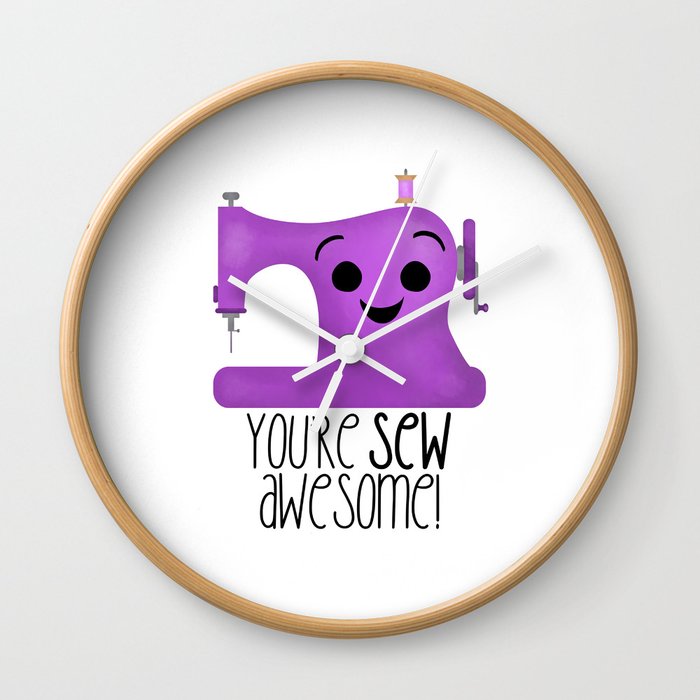 You're Sew Awesome (Sewing Machine) Wall Clock