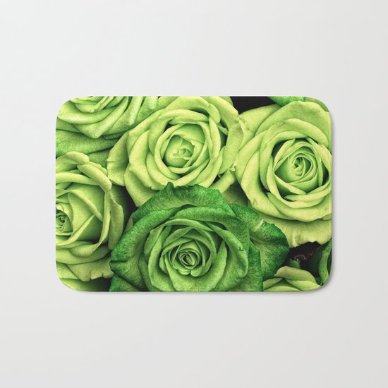 Green Roses Bath Mat