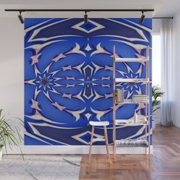 Neo Aztec Oil Painted Geometric Wall Mural