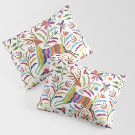 Deers Pattern in Mexican Otomi Style by Akbaly Pillow Sham