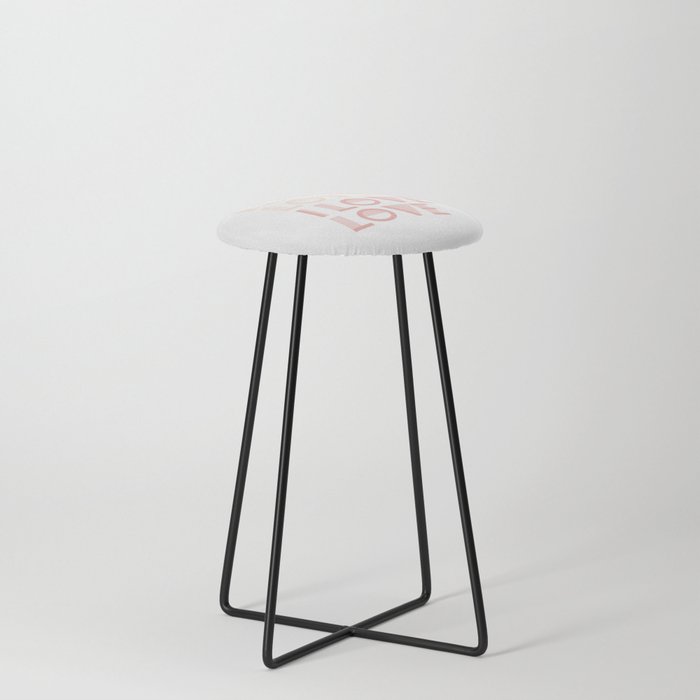 I Love Love - Pink Pastel colors modern abstract illustration  Counter Stool