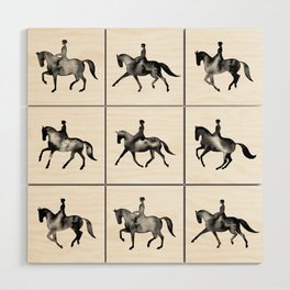 Dressage Horse Silhouettes Wood Wall Art