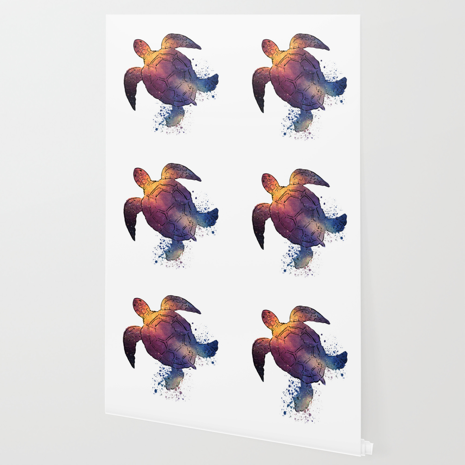 Watercolor Space Turtle Wallpaper By Nomadartstudio Society6 Texture of dreams sea green turtle watercolor art prints on canvas wall art canvas art home decoration set of 2. society6