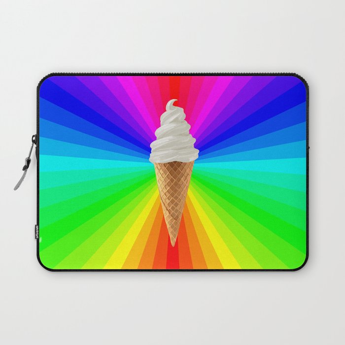 Rainbow Vanilla Ice Cream Cone Laptop Sleeve