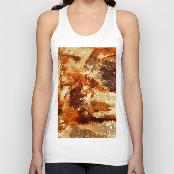 Orange, Gold and Brown Marble Texture Tank Top