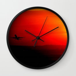 Red Sky Departure Wall Clock