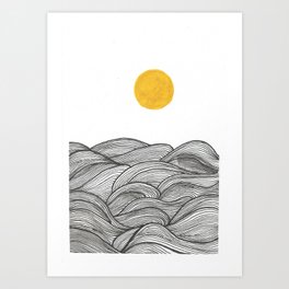 sun and waves Art Print