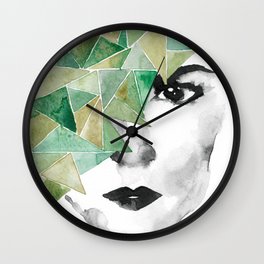 Female Hero in Green Wall Clock